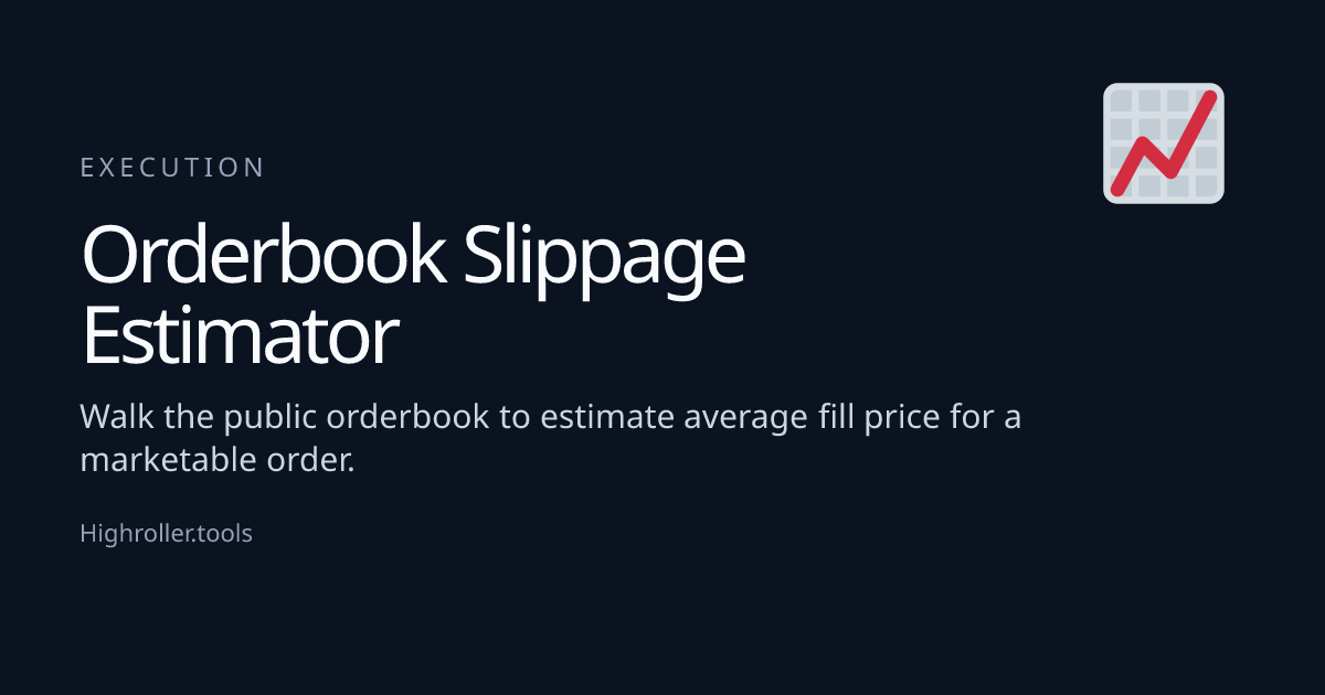 Orderbook Slippage Estimator Calculator | Highroller.tools